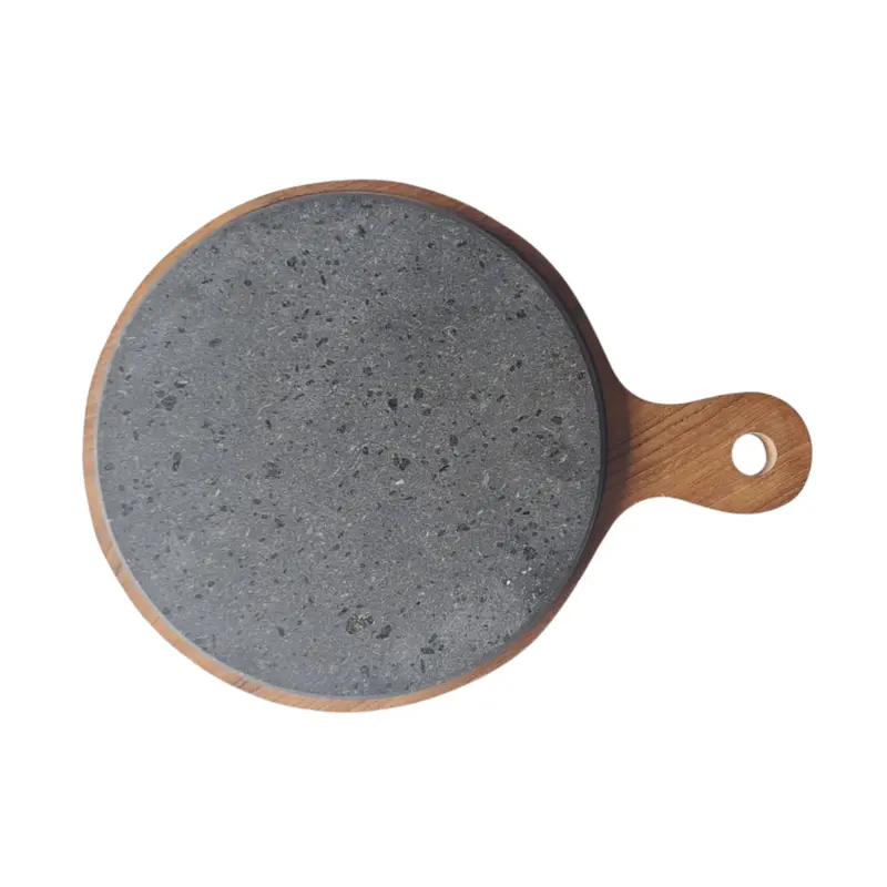 Round Lava Stone Plate Ø23 cm