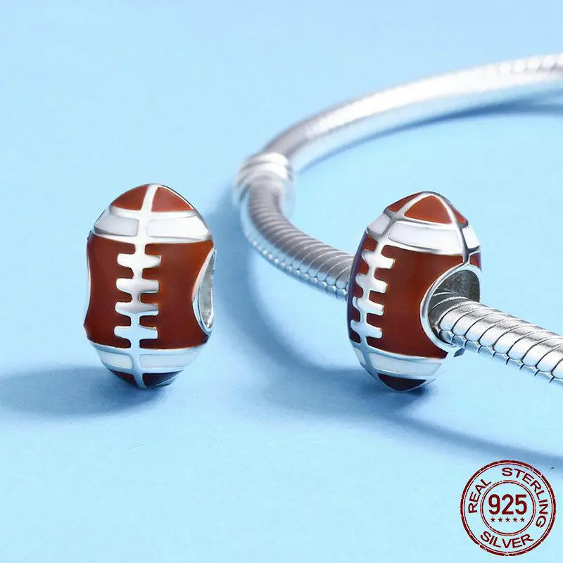 "RugbyCharm" - charm football in argento - IN ESCLUSIVA