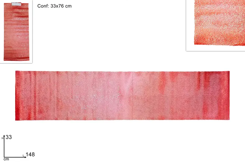 RUNNER 148X33 DECORATO ROSSO