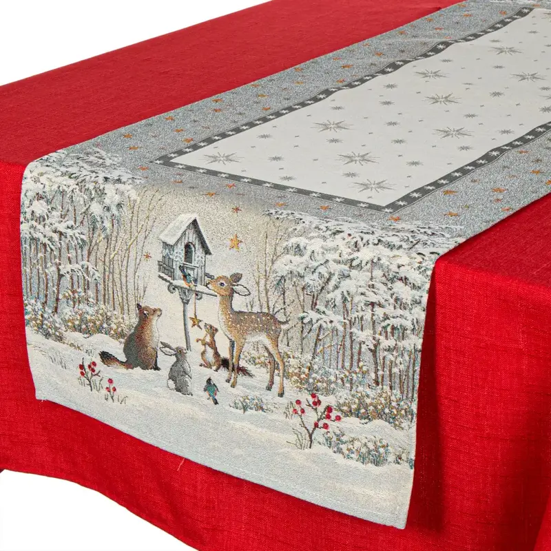 Runner arredo in gobelin in fantasia natalizia Winter