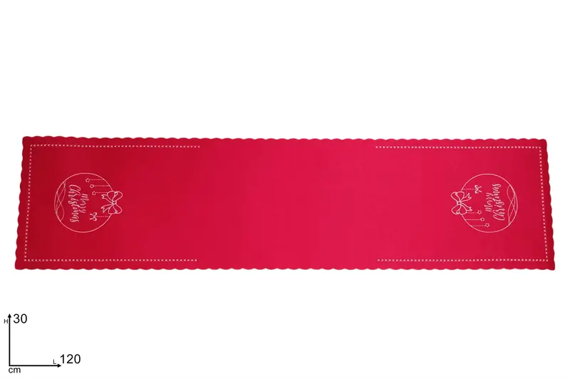 RUNNER FELTRO 120X30 MERRY CHRISTMAS ROSSO