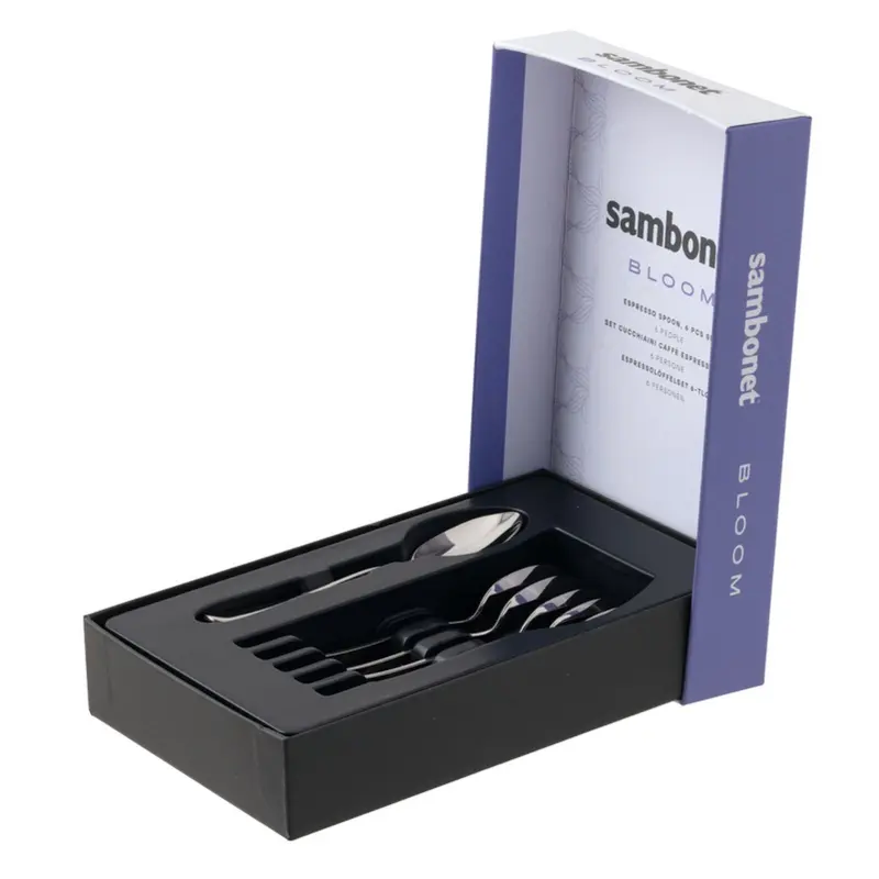 SAMBONET - BLOOM SET 6 CUCCHIAINI CAFFE' ESPRESSO(MOKA) I ACCIAIO INOX