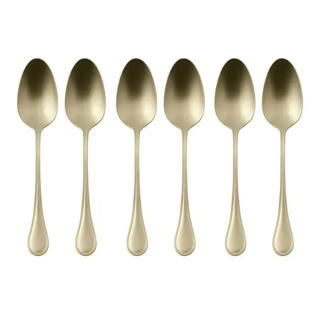 SAMBONET - ROYAL ANTIQUE PVD CHAMPAGNE SET 6 CUCCHIAINI CAFFE' ESPRESSO