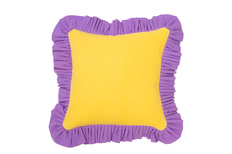 Sandy Yellow with Lilac Ruffle
