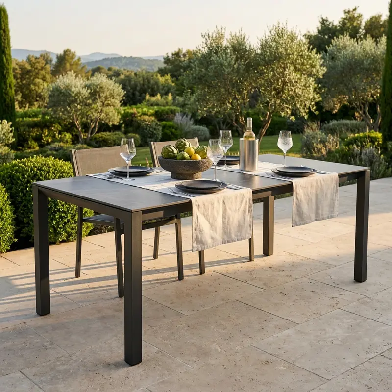 Saturno - tavolo allungabile in alluminio 180/240x90