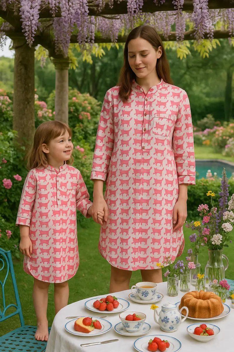 Scamiciato pink kittens mamma&figlia