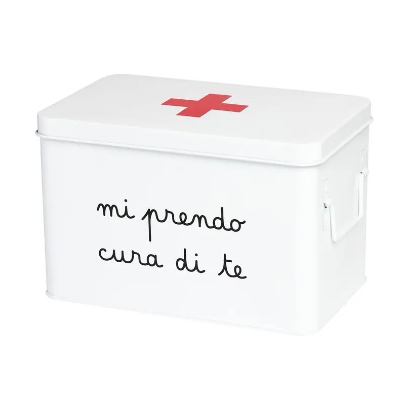 Scatola in acciaio verniciato "mi prendo cura di te"