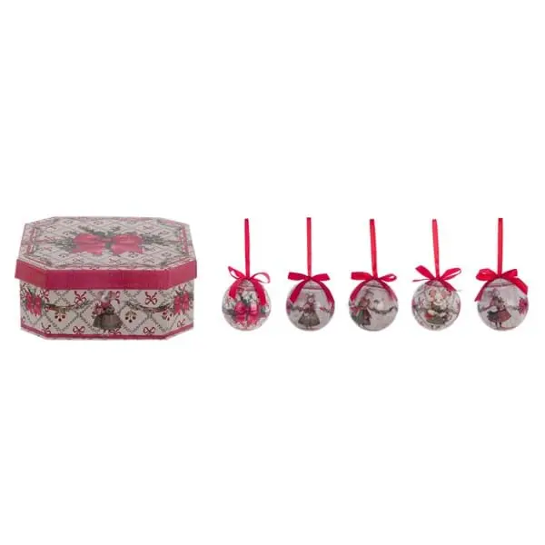 SCATOLA OTTAGONALE CON 5 DECORI ASS.(DIA.7 5CM)