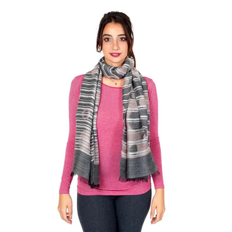 Sciarpa in misto lana in fantasia Maxi Pois | Zita