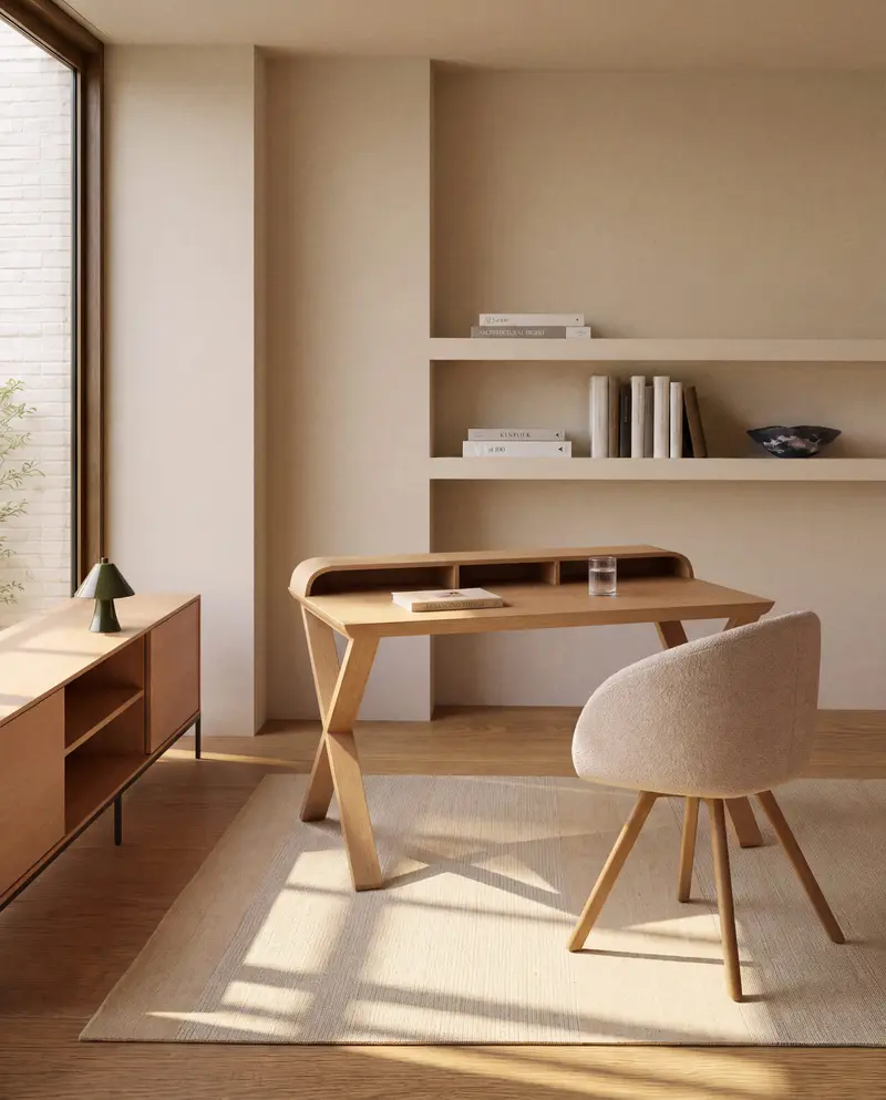 Scrivania Dilare in impiallacciato di rovere 120 x 85 cm