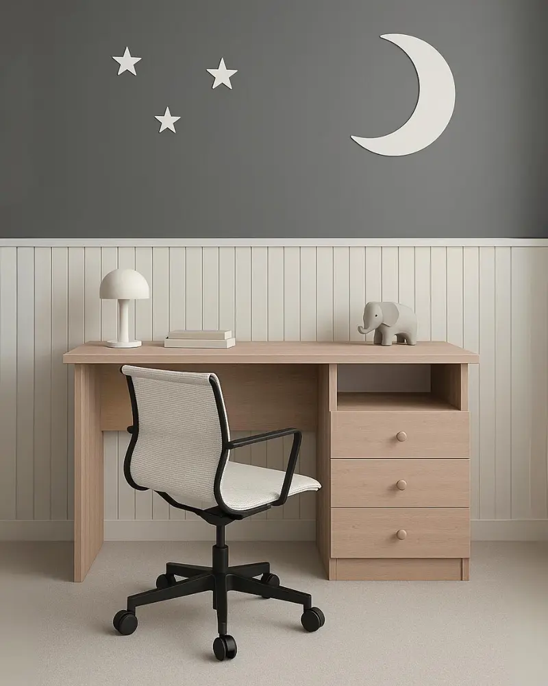 Scrivania Genius con 3 cassetti lato destro – Scrittoio moderno compatto e salvaspazio – Perfetta per studio, ufficio e smart working