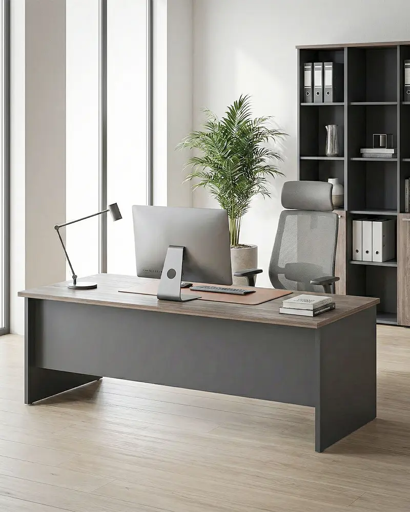 Scrivania Torino - Piano Operativa ufficio ampio P.80 cm - Design minimal moderno - Piano in diverse dimensioni e colorazioni - Struttura antracite