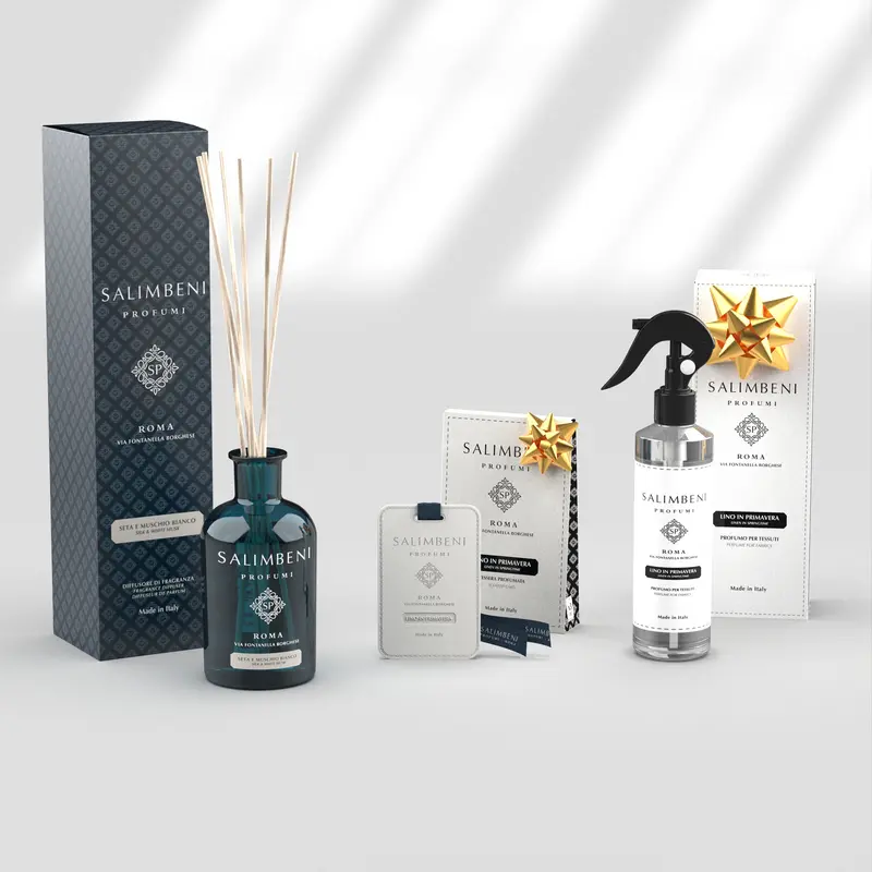 Seda e Musgo Branco 250 ml + Spray para Tecido 250 ml - Linho em Primavera + Cartões Perfumados (3 pç) - Linho em Primavera