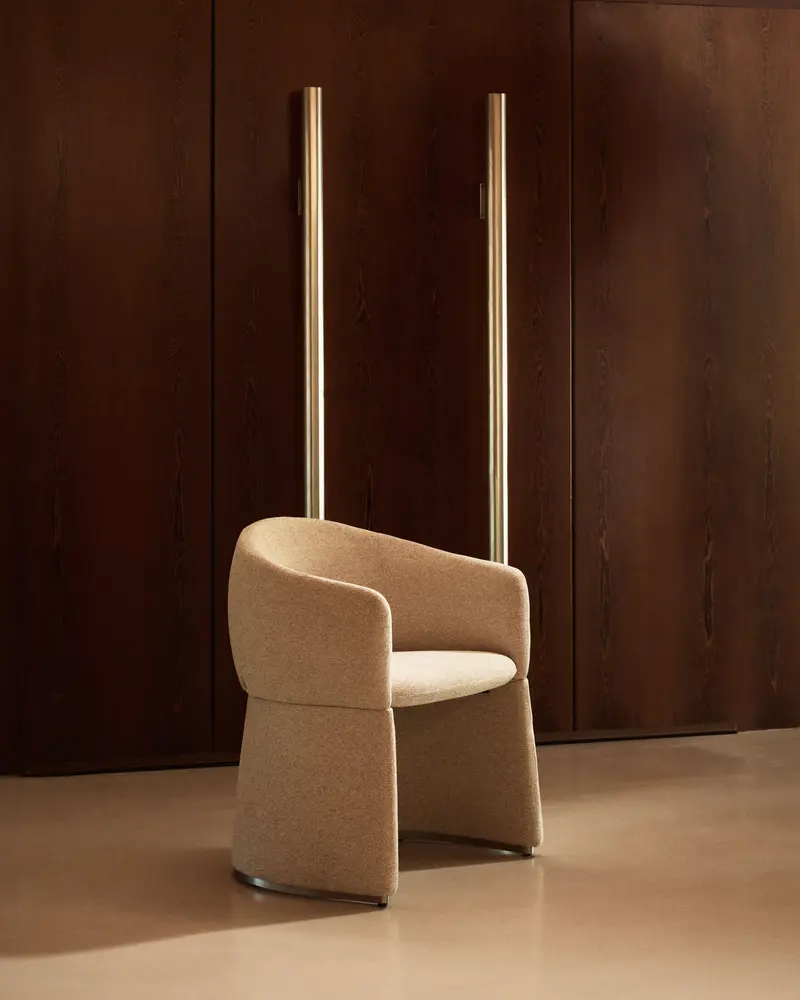 Sedia Bosca in ciniglia beige