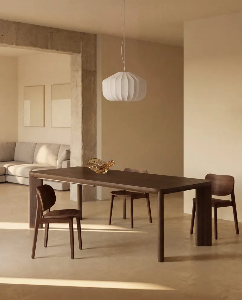 Sedia Ludara in impiallacciato di rovere con finitura noce