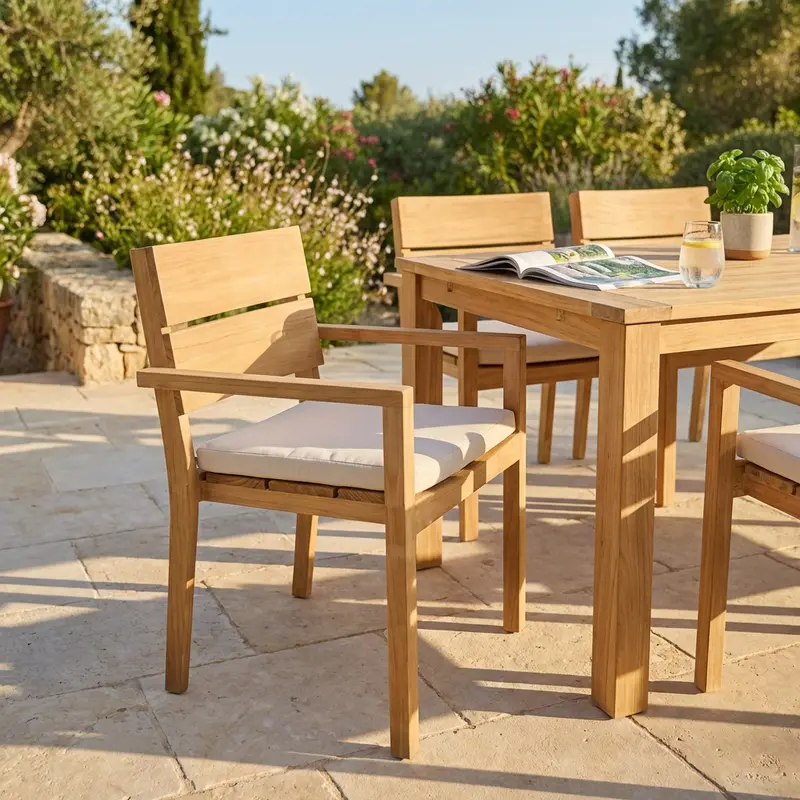 Senna - sedia impilabile in teak