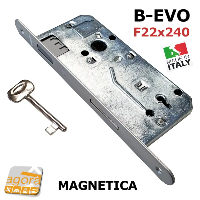 SERRATURA PORTA INTERNA MAGNETICA B-EVO BONAITI FRONTALE 22X240MM E50 I90