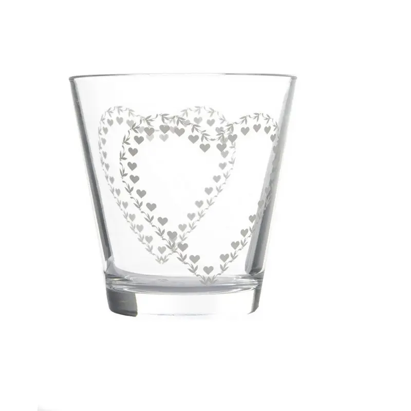 Servizio da 6 bicchieri acqua con cuore