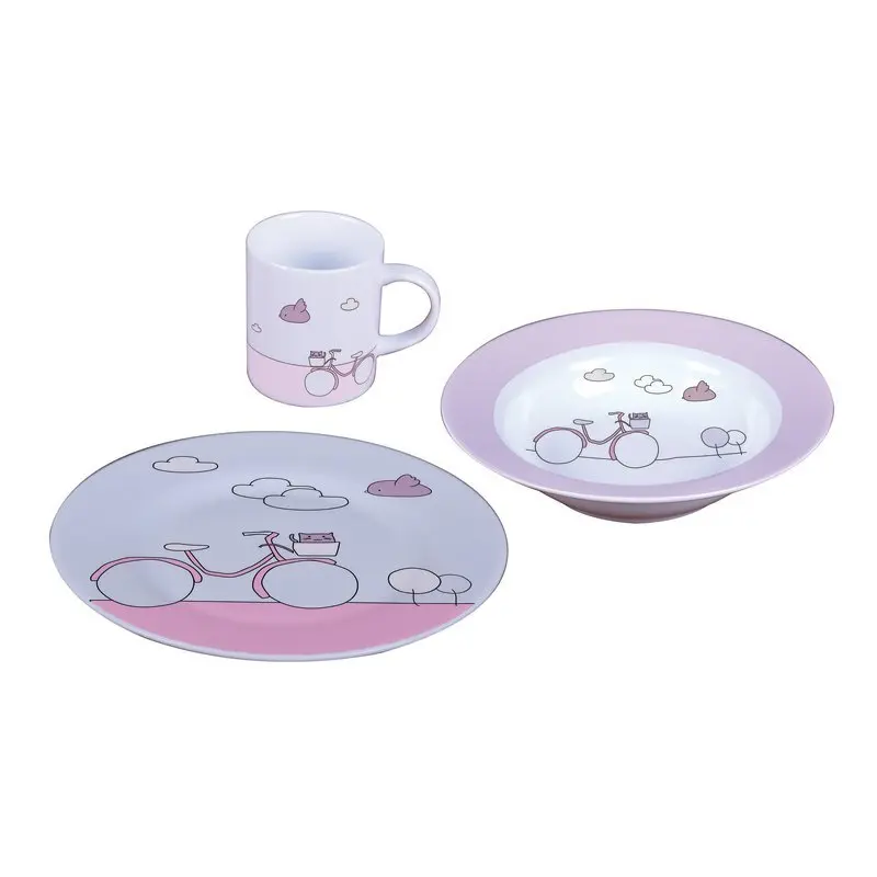 SERVIZIO PAPPA IN PORCELLANA PINK BIKE SAMBONET KIDS