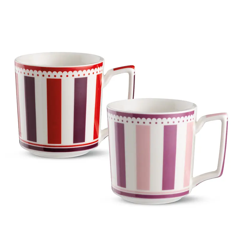 Set 2 Mug Rosa E Bordeaux Notting Hill Ml 420