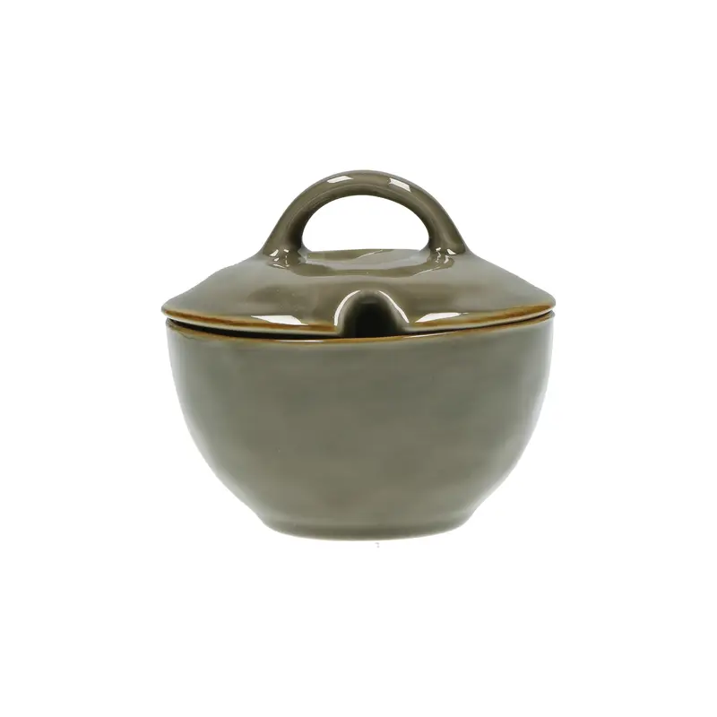 Set 2 pezzi Zuccheriera con coperchio 250 cc; Ø 11 cm Concerto grigio tortora Rose e tulipani|L’Egizia regali