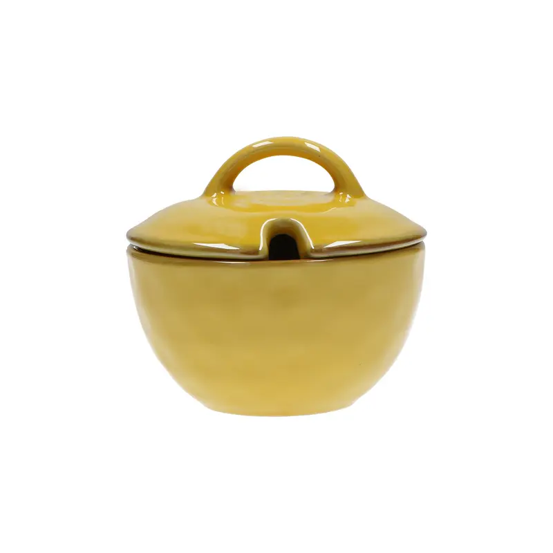 Set 2 pezzi Zuccheriera con coperchio 250 cc; Ø 11 cm Concerto ocra Rose e tulipani|L’Egizia regali