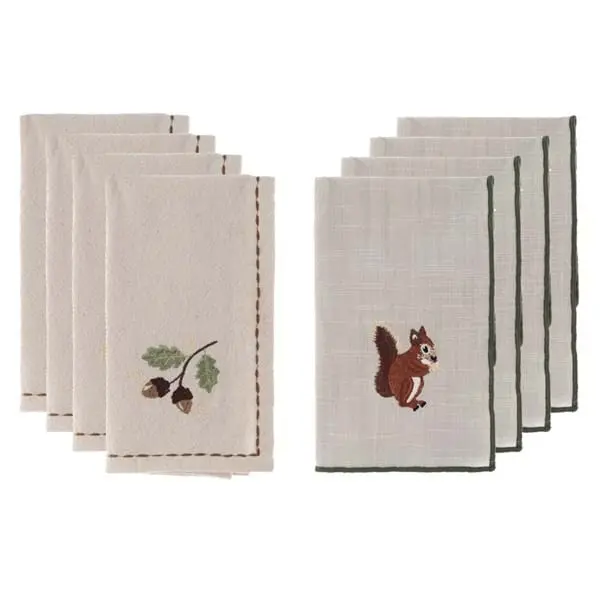 Set 4 Tovaglioli Con Ricamo As