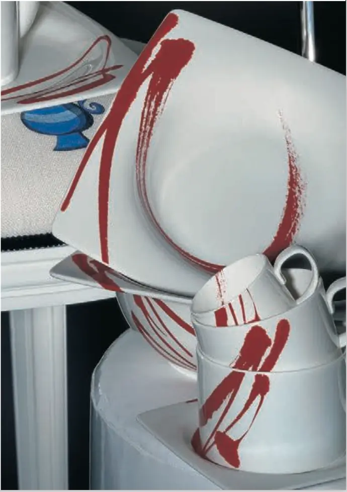 Set 6 coppette cm 14 Painting Red Royal Fine China