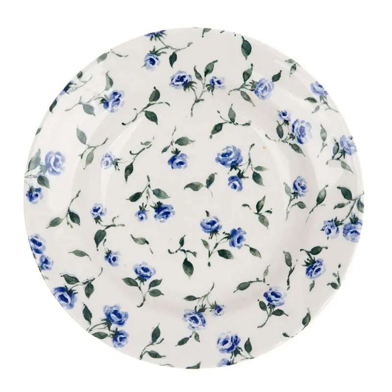 Set 6 piatti fondi fiorellini blu