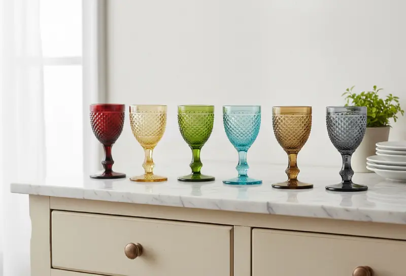 Set bicchieri colorati decorati da 6 pz bomboniera per matrimonio, ricorrenze, Harmony SNVT25014