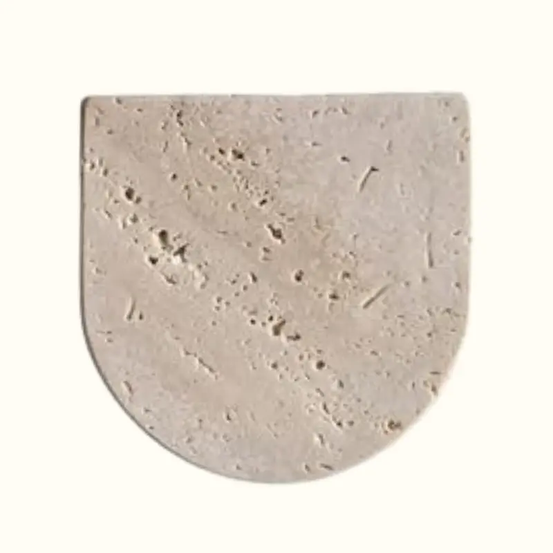 Set of 6 Teardrop Travertine Coasters 10×10 cm