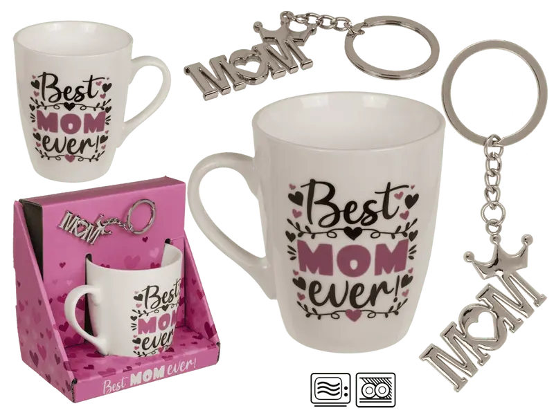 SET REGALO, BEST MUM EVER TAZZA E PORTACHIAVI, TAZZA GRES,