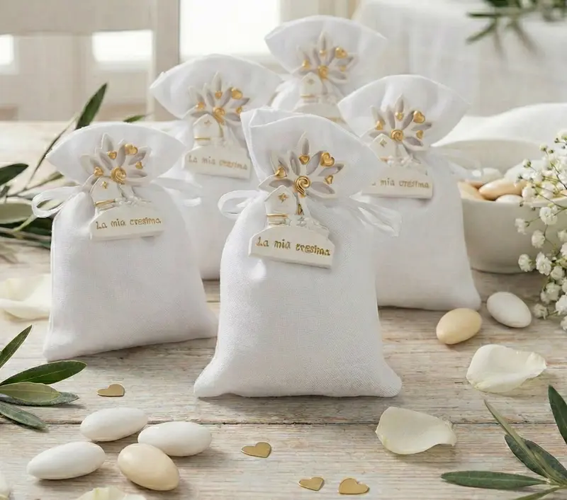 Set sacchettino porta confetti da 5 pz bomboniera per cresima Harmony