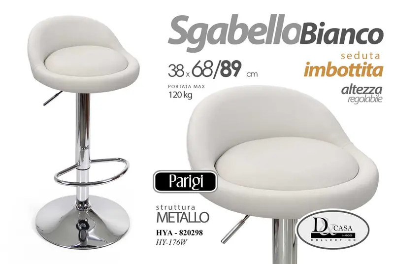 SGABELLO PU BIA 34*38*89CM HY-176W