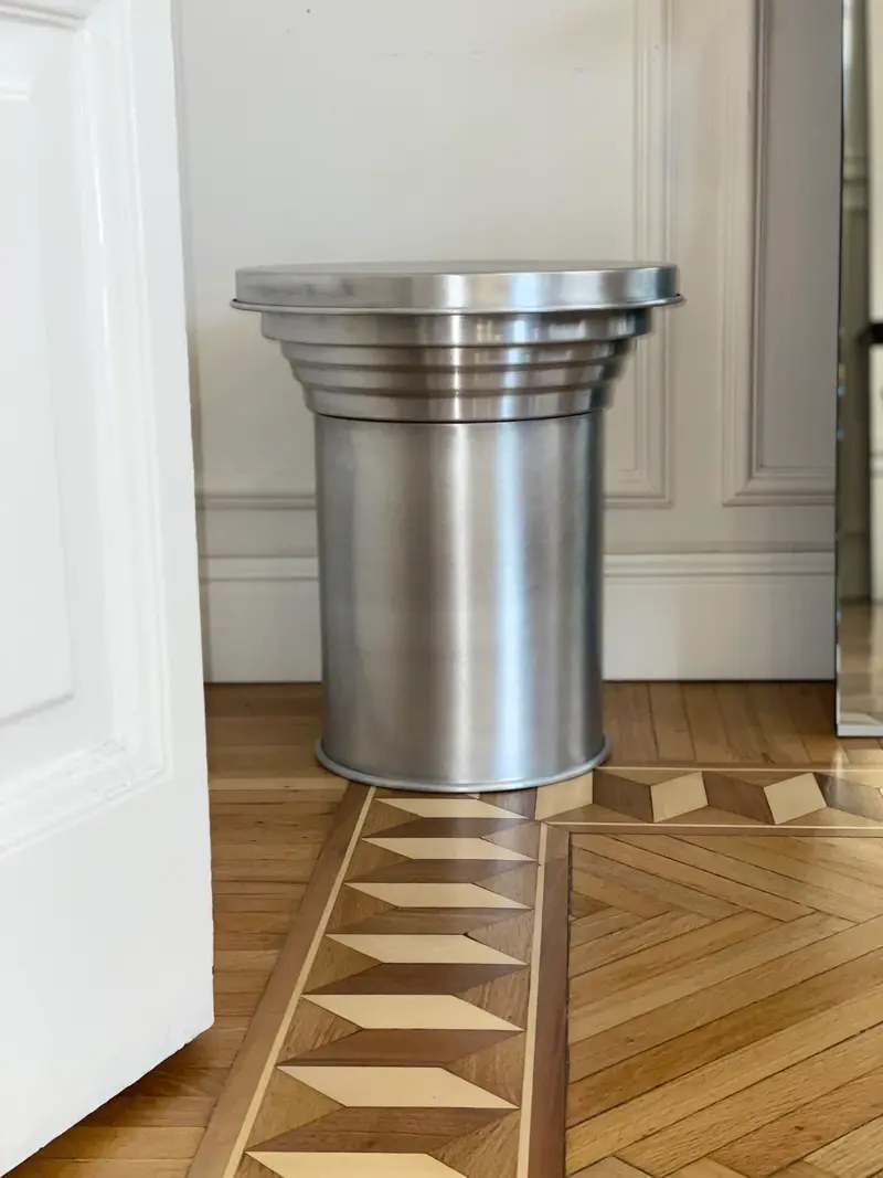 Side table in alluminio satinato contemporary design