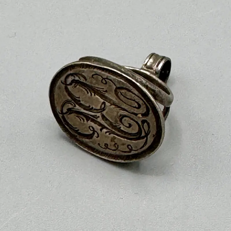 Sigillo per ceralacca in argento iniziali Inghilterra metà XIX sec.