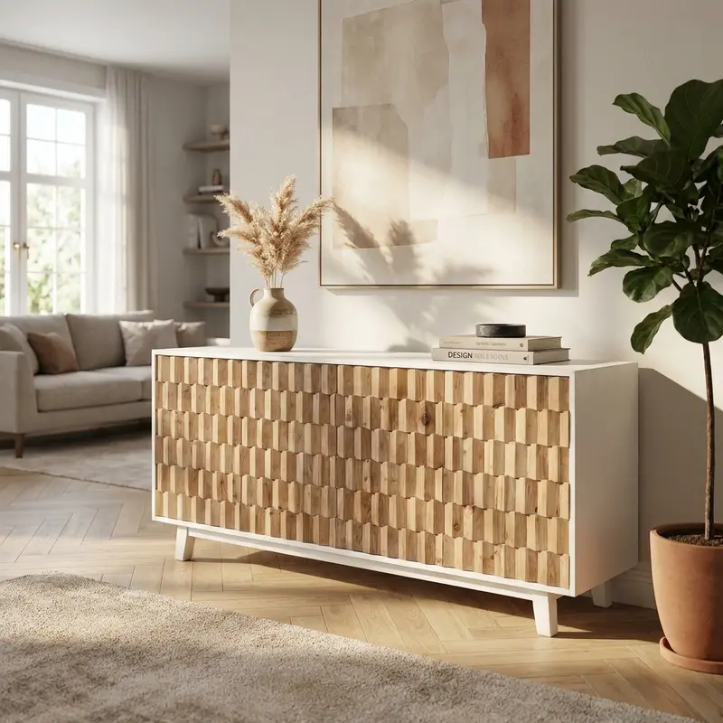 Silvan - credenza in legno bianco marrone