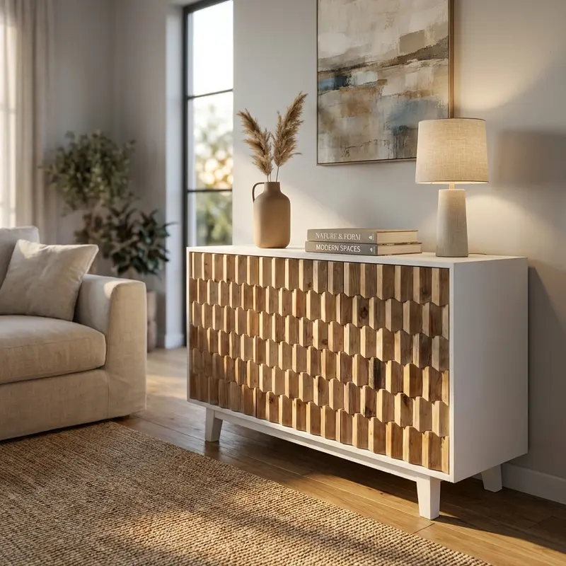 Silvan - credenza in legno bianco marrone