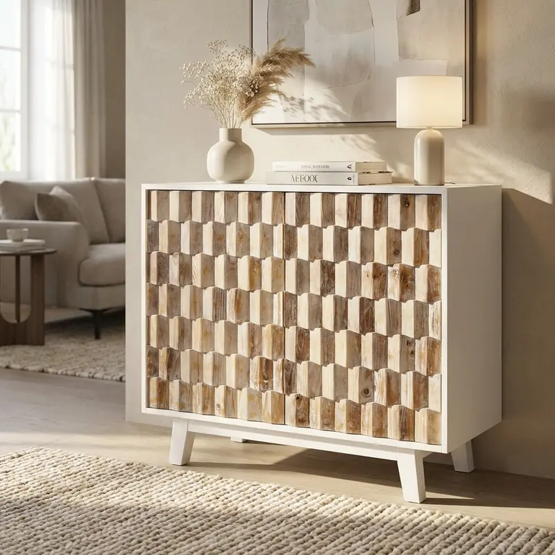 Silvan - credenza in legno bianco marrone