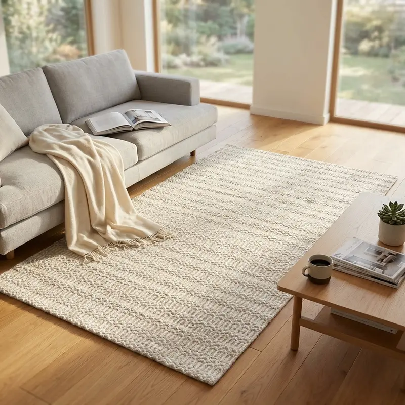 Silvestro - tappeto in lana bianco beige 160x230