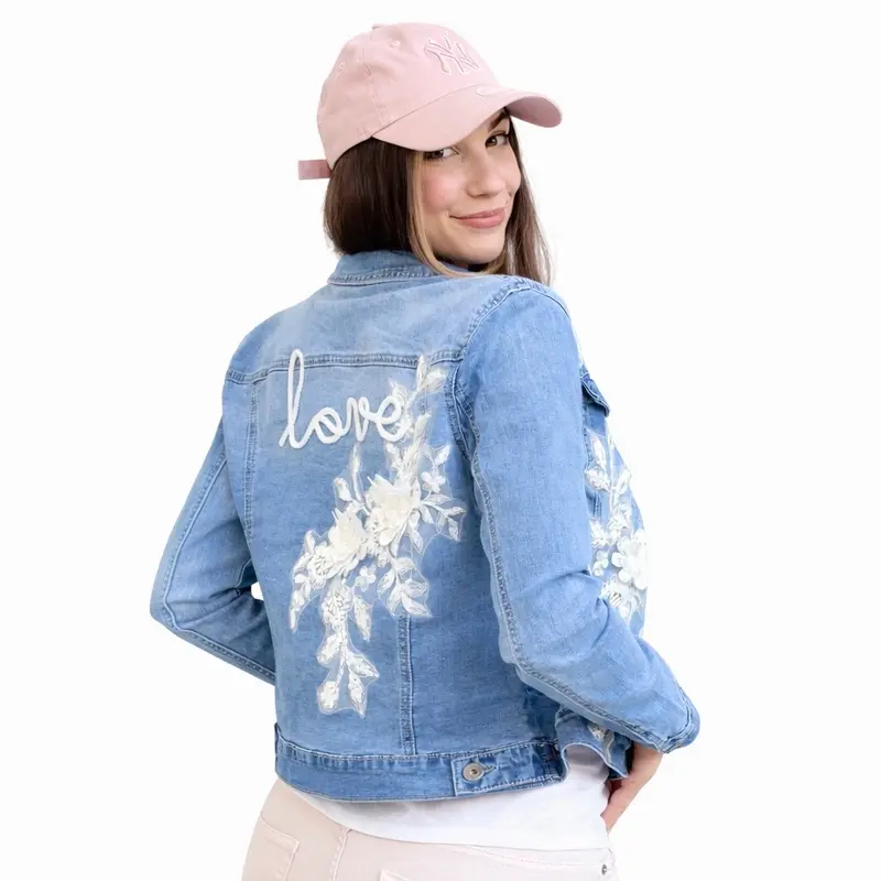 Simona M Giubbino Jeans ricamo Love