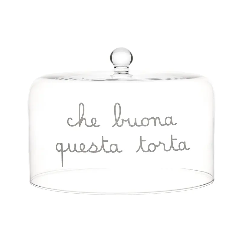 SIMPLE DAY - CAMPANA IN VETRO " CHE BUONA QUESTA TORTA" DIAMETRO CM.24,5
