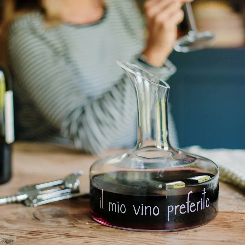 SIMPLE DAY - DECANTER IN VETRO SOFFIATO "IL MIO VINO PREFERITO"