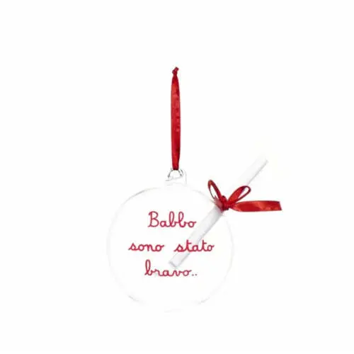 SIMPLE DAY PALLA DI VETRO CON SCRITTA " BABBO SONO STATO BRAVO"