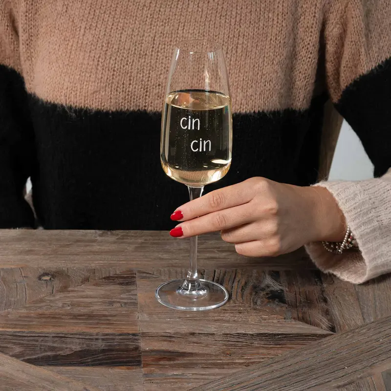 SIMPLE DAY SET 2 CALICI FLUT IN VETRO " CIN CIN"