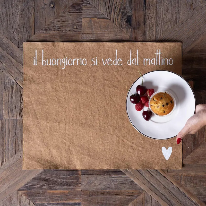 SIMPLE DAY- TOVAGLIETTA " IL BUONGIORNO SI VEDE DAL MATTINO" CM36X45 CM