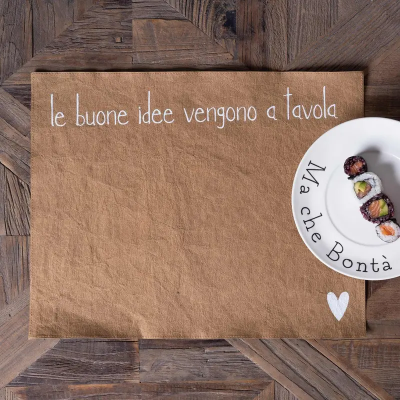 SIMPLE DAY - TOVAGLIETTA IN FIBRA DI CELLULOSA " LE BUONE IDEE VENGONO A TAVOLA"
