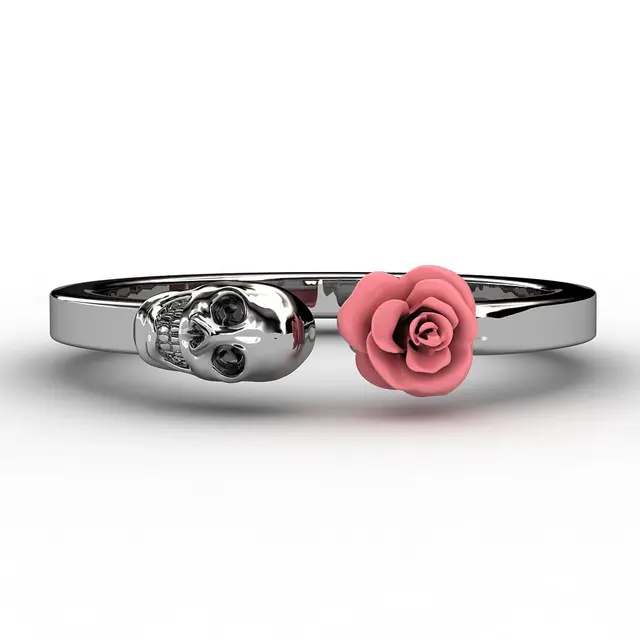 "SkullRose" - anello teschio e rosa - IN ESCLUSIVA
