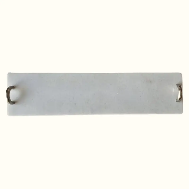 Slim Marble Cutting Board 38x9.5 cm – With Metal Ring Handles – Handmade in Italy – Elegant and Minimal – Ideal for Appetizers, Cheese or Sushi – KALU Creations