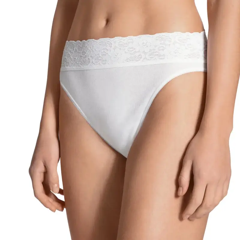 Slip in puro cotone con balza in pizzo elastico Lycraspitze | Calida
